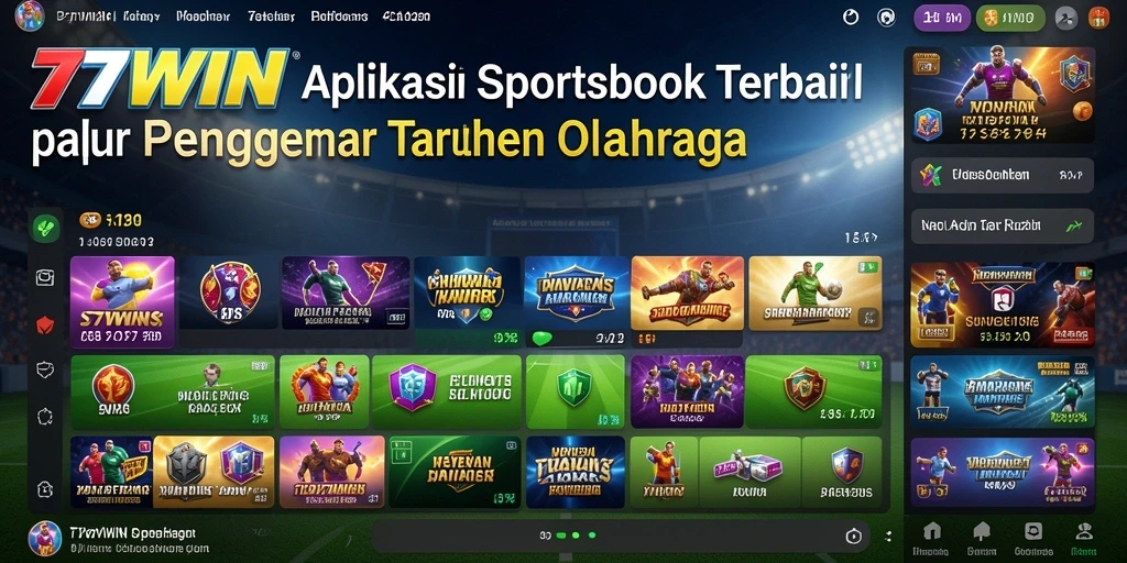 Tampilan utama 77WIN menampilkan berbagai pilihan taruhan olahraga.