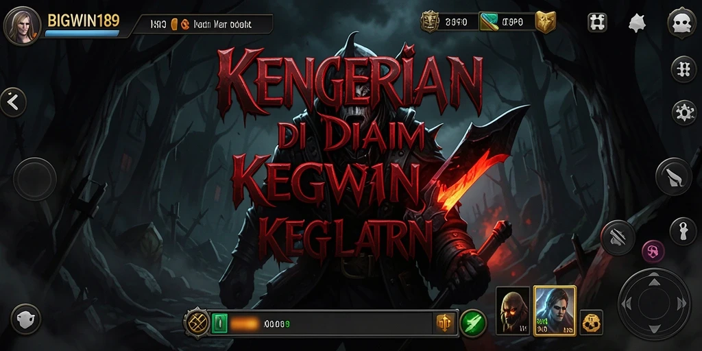 Tangkapan layar menampilkan momen menegangkan di BIGWIN189 dengan latar belakang kegelapan.