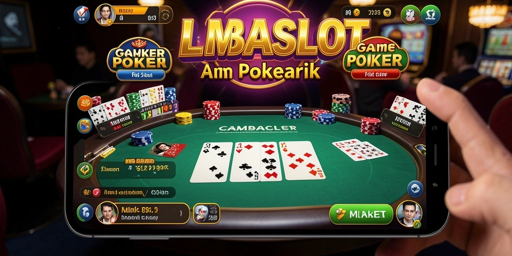 Menampilkan gameplay menarik dari LMBASLOT saat bermain Poker.
