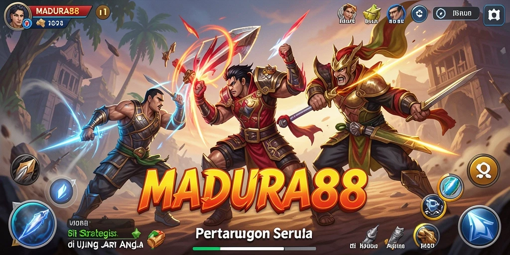 Tangkapan layar yang menunjukkan aksi pertarungan sengit di MADURA88.