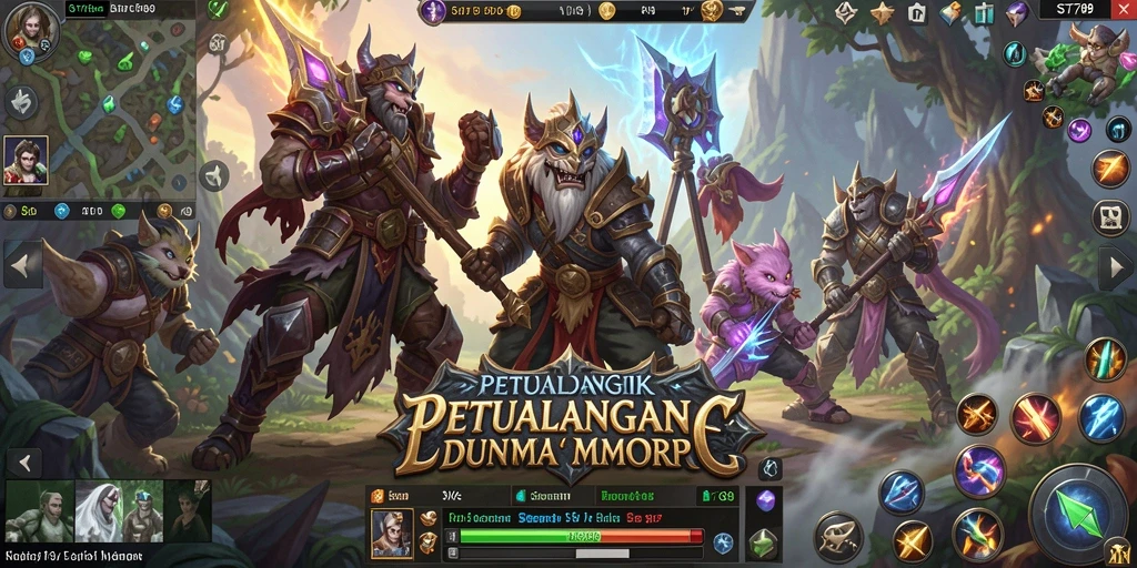 Gameplay epik dan kolaborasi dalam dunia MMORPG.